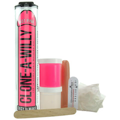 Empire Labs Clone A Willy kit contents including mold tube, vibrator, powder and thermometer