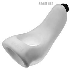 Close-up end view of BUZZFUCK sling highlighting smooth plus-silicone texture with bullet tip