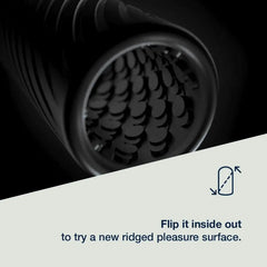 End-on view of Ghost stroker interior showing ridged nub texture revealed when flipped inside out