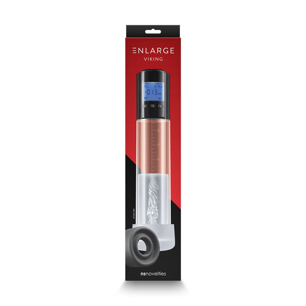 Enlarge Viking rechargeable pump in retail packaging showing digital pressure gauge and accessories