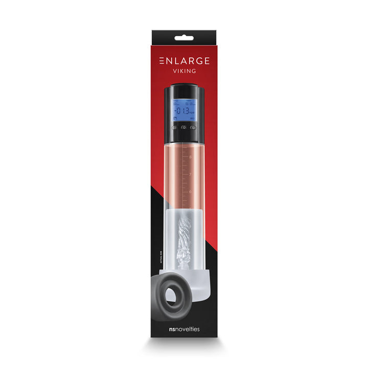 Enlarge Viking rechargeable pump in retail packaging showing digital pressure gauge and accessories