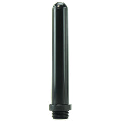 Ergoflo 5-inch black plastic douche nozzle with smooth cylindrical body and threaded base