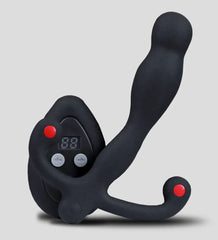 Eupho Syn V black silicone massager showing built-in digital display control panel detail