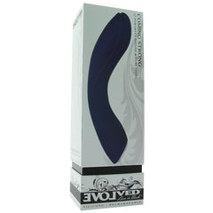 Evolved Coming Strong in retail box showing brand name, silicone material, and rechargeable feature