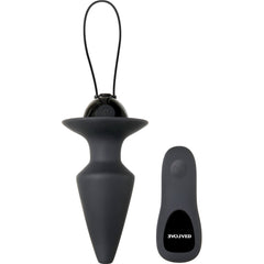 Evolved Plug & Play black silicone anal plug with wireless remote control handset