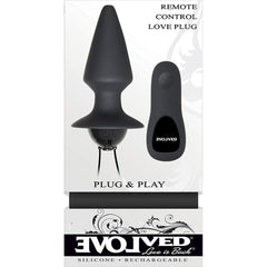 Evolved Plug & Play remote control love plug retail packaging, rechargeable silicone
