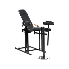 Extreme Obedience Chair in upright seat position with angled backrest and leg-rest attachment