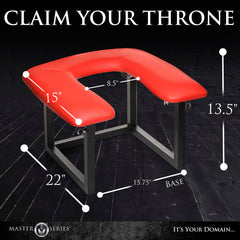 Face Rider Queening Chair dimensions diagram showing 22-inch width and 13.5-inch height