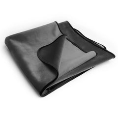 Fascinator Lush Throw King unfolded corner view revealing dual-sided grey and dark waterproof lining