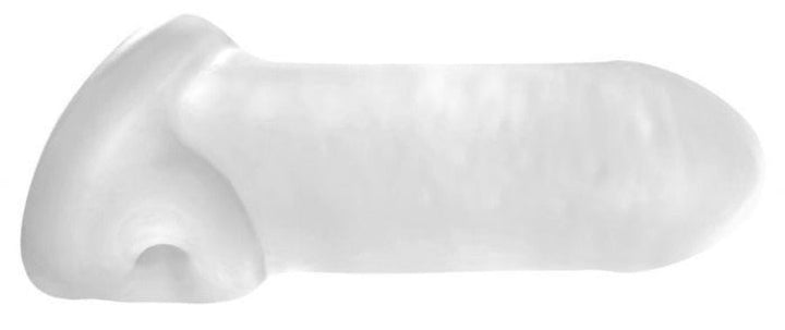 Fat Boy Ultra Fat Sheath in clear Silaskin, showing smooth rounded tip and shaft sleeve design