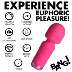 Feature graphic for Bang mini wand: powerful vibration, 7 patterns, USB rechargeable, waterproof