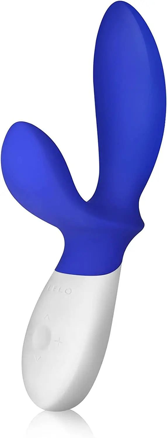 Federal Blue Loki Wave prostate massager side profile highlighting dual-stimulation silicone design