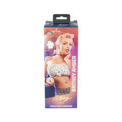 Feel Britney Amber edition packaging showing model artwork and Kiiroo branding, back angle