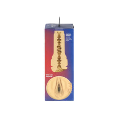 Feel Rachel Starr masturbator box side panel showing textured internal sleeve cross-section