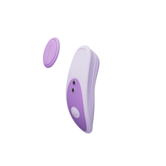Ferri Reserve panty vibrator in lavender silicone shown with its removable magnetic cap detached