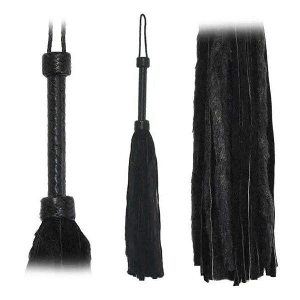 Fetissimo Other Fetissimo Flogger Black Fur Black Suede Tails 26 Inches