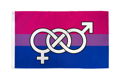 Flags Importer bisexual symbol flag 3x5ft in pink, purple, and blue polyester stripes