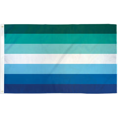 Flags Importer Gay Male Pride Flag 3x5 polyester with teal, white, and blue stripes