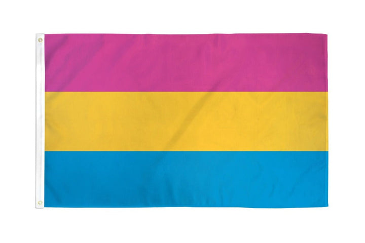Flags Importer Pansexual Flag in pink, yellow, and blue horizontal stripes, 2x3 ft polyester