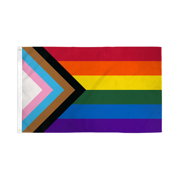 Flags Importer Progress Pride Flag 2x3 ft polyester with rainbow and chevron stripes