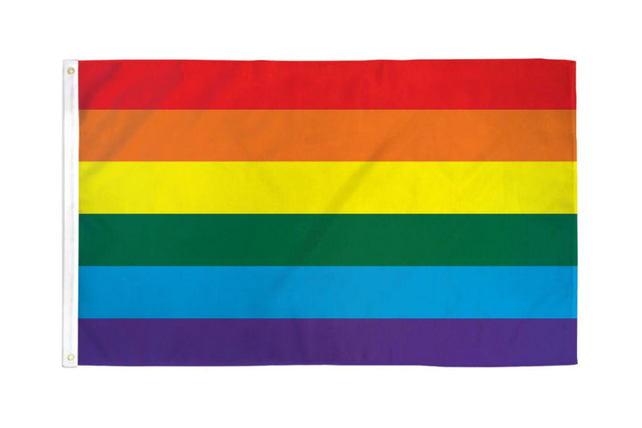 Flags Importer Rainbow Pride Flag 4x6 ft, six-stripe polyester in red to violet