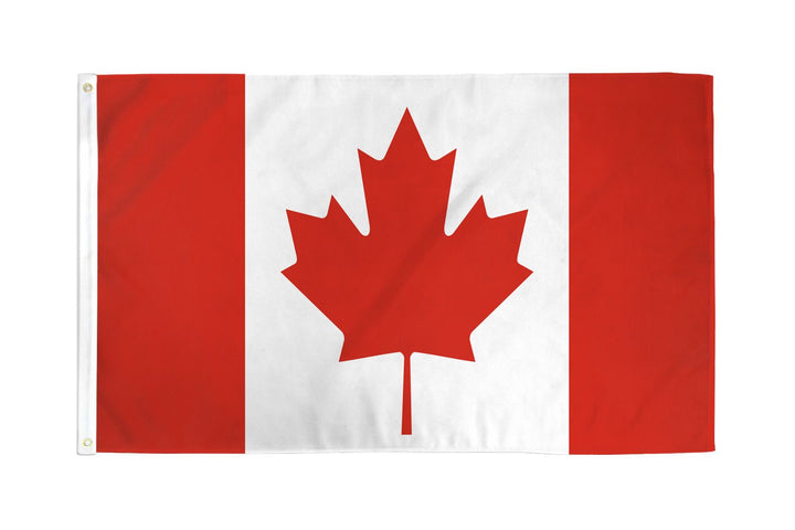Flags Importer red and white maple leaf polyester flag with brass grommets, 3x5 ft