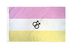 Flags Importer Twink Pride Flag 3x5ft in pink, white, and yellow stripes with male symbols