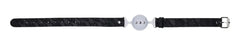 Flat lay of full-length adjustable lace strap with centered silicone ball and multiple buckle holes