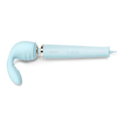 Flexi silicone attachment fitted onto Le Wand massager handle with control buttons visible