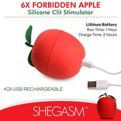 Forbidden Apple USB rechargeable charging port shown with lithium battery run-time specs