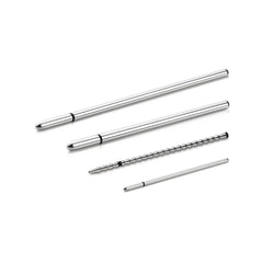 Four Mystim urethral sounds in varying lengths and textures displayed side by side
