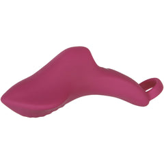 Frisky Finger finger-grip vibrator side profile showing wide flat tip and finger loop