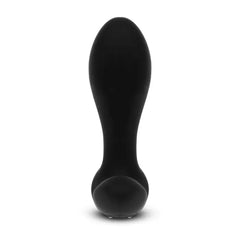 Front view of b-Vibe Expand Plug displaying smooth matte black silicone finish