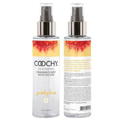 Front and back view of Coochy Peachy Keen Fragrance Mist displaying full bottle design