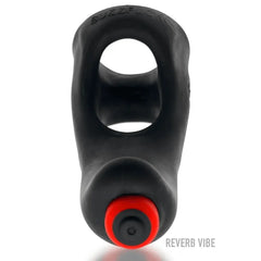 Front view of BUZZFUCK sling showing red reverb vibe seated in the vibration port