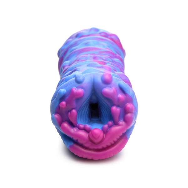 Close-up front view of Cyclone stroker opening, highlighting detailed alien-inspired entry texture