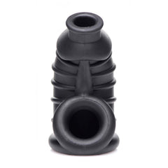 Front view of Dark Chamber cage showing integrated ball ring and small ventilation opening