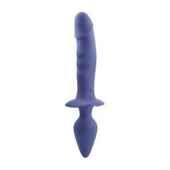 Front view of Dual Defender emphasizing the sculpted tip and ribbed texture along shaft
