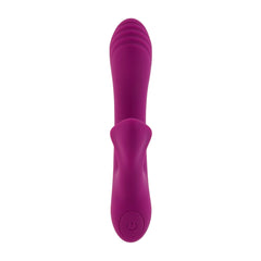 Front-facing view of Bitty Bunny showing ribbed insertable shaft and power control