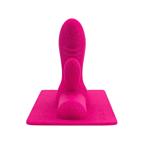 Front-facing close-up of Jackalope bulbous stimulation heads and square suction-compatible base