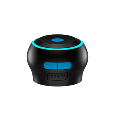 Front-facing close-up of Kiiroo Control base displaying dual buttons and branded logo panel