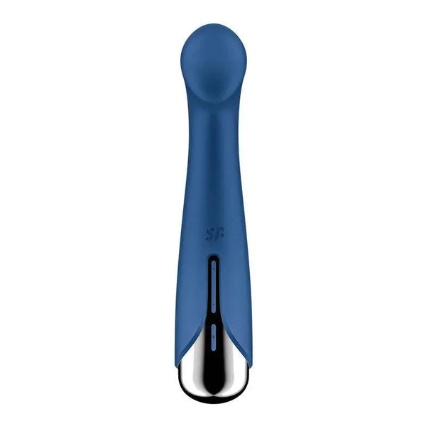 Front-facing view of Spinning G-Spot 1 showing SF logo and chrome base detail