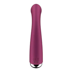 Front-facing view of Spinning G-Spot 1 showing smooth matte silicone finish and charge ports