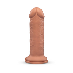 Close-up front view of Girth dildo highlighting realistic veined shaft texture