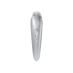 Front view of High Fashion showing oval plus and minus control buttons on brushed silver surface