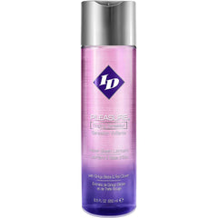 Front label of ID Pleasure lubricant showing Ginkgo Biloba and Red Clover ingredients