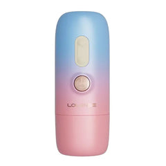 Front view of Lovense Spinel device body showing power button and LED window detail