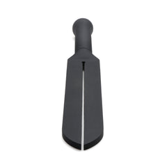 Front view of Stung Silicone Tawse paddle blade showing centre split slot and smooth matte finish