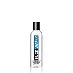 FuckWater Clear 4oz water-based personal lubricant in a slim, transparent bottle with black cap