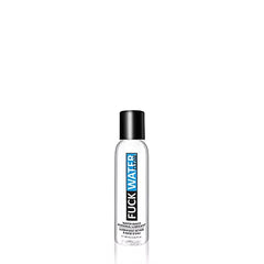 FuckWater Clear personal lubricant in a compact 2 oz transparent bottle with black flip cap